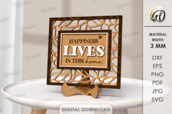 3D Home Sign With Stand Laser Cut. Stand Decor SVG Product Image 1