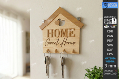 Wall Key Holder Laser Cut | Housewarming Gift | Key Hanger Product Image 1