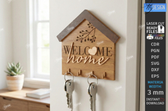 Wall Key Holder Laser Cut | Housewarming Gift | Key Hanger Product Image 1