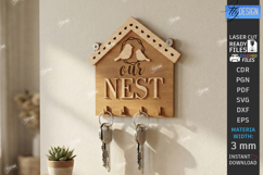 Wall Key Holder Laser Cut | Housewarming Gift | Key Hanger Product Image 1