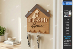 Wall Key Holder Laser Cut | Housewarming Gift | Key Hanger Product Image 1