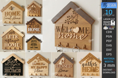 Wall Key Holder Laser Cut Bundle | Housewarming | Key Hanger Product Image 1