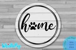 Home Paw Print Farmhouse Pet Sign Svg Pet Welcome Sign Svg Product Image 1