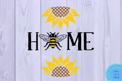 Home Wood Round SVG Bumble Bee SVG Bee SVG Sunflower SVG Product Image 2