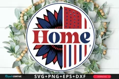 Home SVG, 4th Of July Round Sign SVG Design Product Image 1