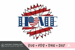 Home SVG, Independence Day SVG, Patriotic SVG, USA Flag SVG Product Image 1
