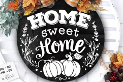 Home sweet home door hanger svg, Fall Door Hanger svg Product Image 2
