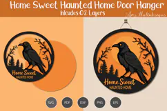 Raven Home Sweet Haunted Home Door Hanger Product Image 1