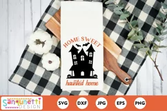 Home Sweet Haunted Home on a hand towel