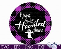 Farmhouse Halloween Round Sign, Home Sweet Haunted Home Svg Product Image 2