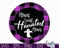 Farmhouse Halloween Round Sign, Home Sweet Haunted Home Svg Product Image 2