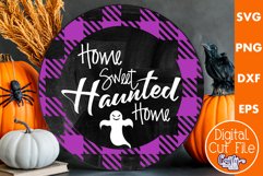 Farmhouse Halloween Round Sign, Home Sweet Haunted Home Svg Product Image 1
