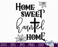 Home Sweet Haunted Home Halloween Farmhouse Sign Svg Product Image 2