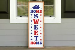 Home sweet home Porch Sign SVG, Red White and Blue SVG Product Image 2