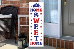 Home sweet home Porch Sign SVG, Red White and Blue SVG Product Image 3