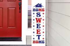 Home sweet home Porch Sign SVG, Red White and Blue SVG Product Image 4