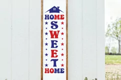 Home sweet home Porch Sign SVG, Red White and Blue SVG Product Image 5