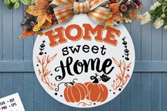 Home sweet home door hanger svg, Fall Door Hanger svg Product Image 3
