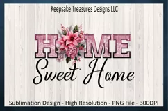 Home Sweet Home Christmas PNG, Sublimation Pink Christmas Product Image 1