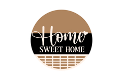 Home Sweet Home Round Porch Sign Laser Cut SVG Outdoor Sign Product Image 2