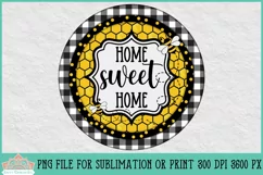 Home Sweet Home Honey Bee Sign Round Farmhouse Sublimation