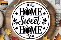 Home Sweet Home SVG File | Fall Round Sign SVG Product Image 2