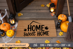 Home Sweet Home SVG | Fall Doormat SVG | Autumn Doormat SVG Product Image 3