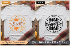 Home Sweet Home SVG File | Fall Round Sign SVG Product Image 3