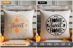 Home Sweet Home SVG File | Fall Round Sign SVG Product Image 5