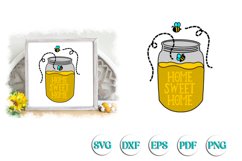 Home Sweet Home Bumblee Bee Sign SVG Product Image 1