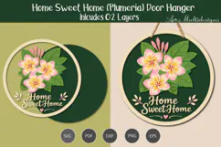 Plumeria Home sweet Home Door hanger Product Image 1
