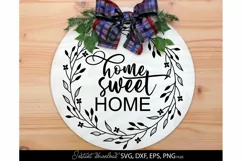 welcome SVG , home sweet home svg, home decor SVG, wreath Product Image 1