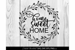 welcome SVG , home sweet home svg, home decor SVG, wreath Product Image 2