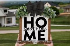 Home Sweet Home SVG Farm house Square Door Hanger SVG Product Image 1