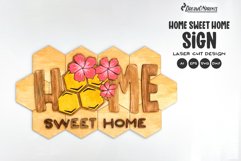 Home Sweet Home Sign | Beehive Laser Cutting Design Product Image 1