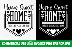 Home Sweet Home SVG Cut File, Farmhouse Sign Svg, Png, Dxf Product Image 1