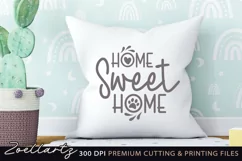 Home Sweet Home Round Sign SVG Cat Dog Sign with Paw Prints Product Image 2