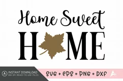 Home Sweet Home SVG Design, Pumpkin SVG, Autumn SVG Product Image 1