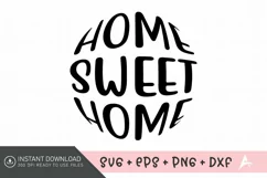 Home Sweet Home SVG, Snowman SVG, Christmas Quote SVG Product Image 1