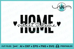 Home Sweet Home SVG PNG Clipart, Farmhouse Decor Home File Product Image 11