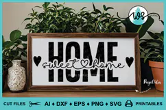 Home Sweet Home SVG PNG Clipart, Farmhouse Decor Home File Product Image 1