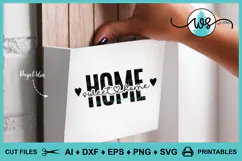Home Sweet Home SVG PNG Clipart, Farmhouse Decor Home File Product Image 6