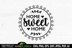 Home Sweet Home Round Sign SVG 