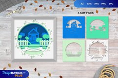 House Surrounded by Trees 3D Shadow Box Layered Papercut Product Image 1