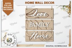 Home Wall Decor Laser Cut. Home Sign SVG. Home Decor SVG Product Image 1