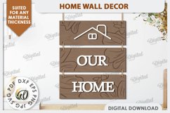 Home Wall Decor Laser Cut. Home Sign SVG. Home Decor SVG Product Image 1