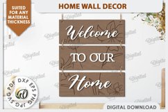 Home Wall Decor Laser Cut. Home Sign SVG. Home Decor SVG Product Image 1