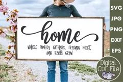 Home Where Family Gathers Farmhouse Home Sign Svg Product Image 1