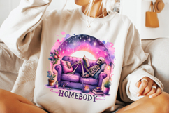Homebody PNG, Reading PNG, Funny Skeleton PNG, Sarcastic PNG Product Image 2