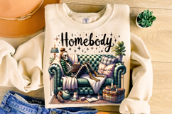 Homebody PNG, Reading PNG, Funny Skeleton PNG, Sarcastic PNG Product Image 3